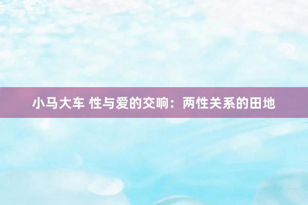 小马大车 性与爱的交响：两性关系的田地