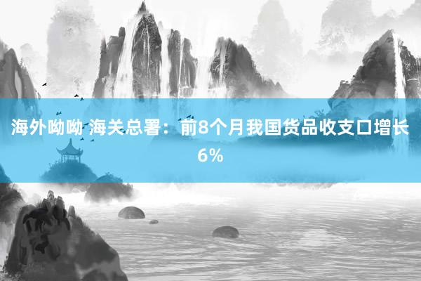 海外呦呦 海关总署：前8个月我国货品收支口增长6%