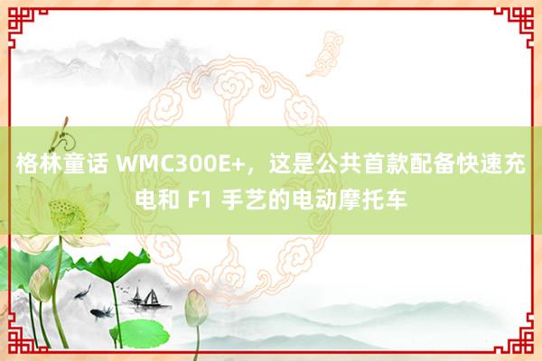 格林童话 WMC300E+，这是公共首款配备快速充电和 F1 手艺的电动摩托车