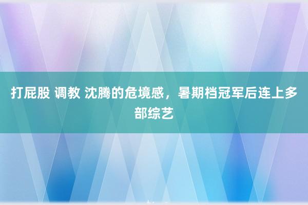 打屁股 调教 沈腾的危境感，暑期档冠军后连上多部综艺