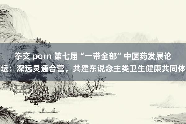 拳交 porn 第七届“一带全部”中医药发展论坛：深远灵通合营，共建东说念主类卫生健康共同体