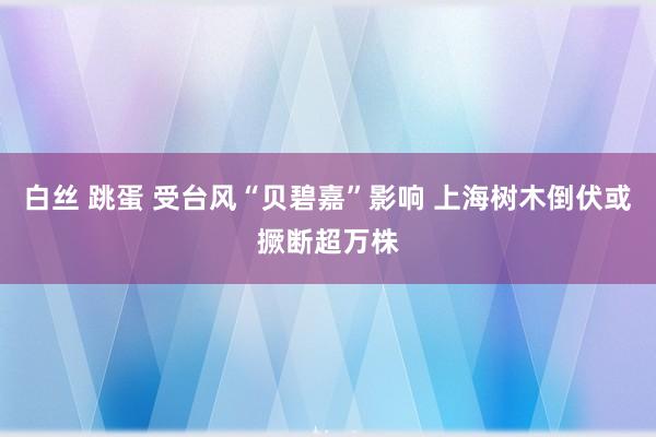 白丝 跳蛋 受台风“贝碧嘉”影响 上海树木倒伏或撅断超万株