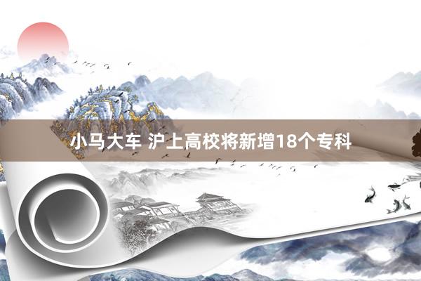 小马大车 沪上高校将新增18个专科