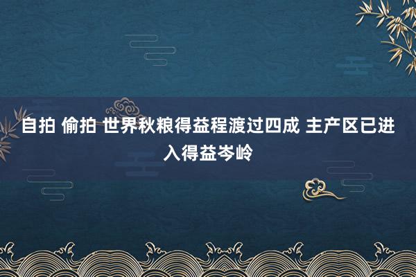 自拍 偷拍 世界秋粮得益程渡过四成 主产区已进入得益岑岭