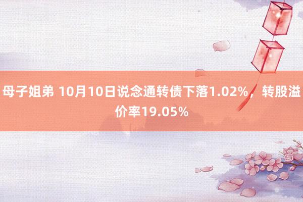 母子姐弟 10月10日说念通转债下落1.02%，转股溢价率19.05%