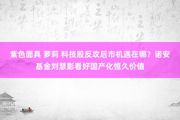 紫色面具 萝莉 科技股反攻后市机遇在哪？诺安基金刘慧影看好国产化恒久价值