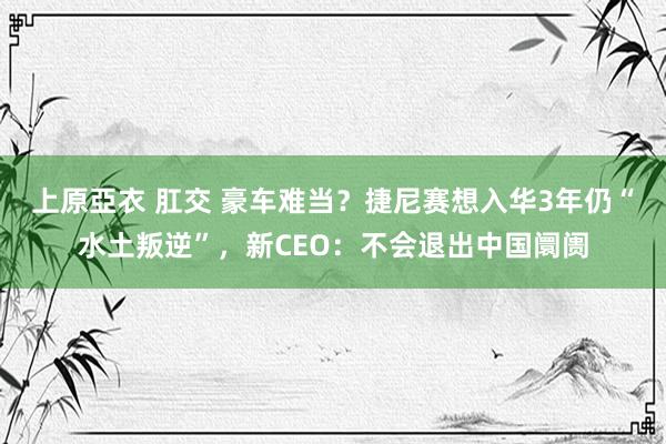 上原亞衣 肛交 豪车难当？捷尼赛想入华3年仍“水土叛逆”，新CEO：不会退出中国阛阓