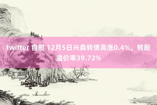 twitter 自慰 12月5日兴森转债高涨0.4%，转股溢价率39.72%