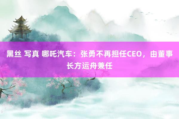 黑丝 写真 哪吒汽车：张勇不再担任CEO，由董事长方运舟兼任