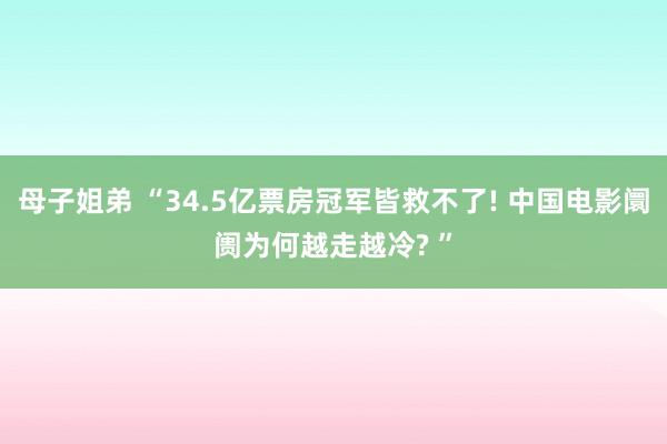 母子姐弟 “34.5亿票房冠军皆救不了! 中国电影阛阓为何越走越冷? ”