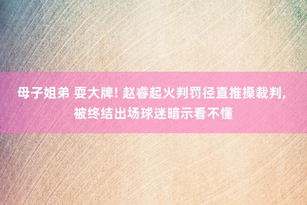 母子姐弟 耍大牌! 赵睿起火判罚径直推搡裁判， 被终结出场球迷暗示看不懂