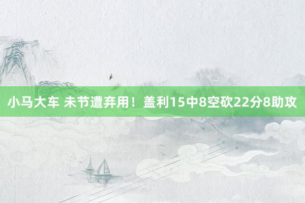 小马大车 未节遭弃用！盖利15中8空砍22分8助攻