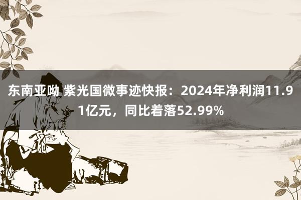 东南亚呦 紫光国微事迹快报：2024年净利润11.91亿元，同比着落52.99%