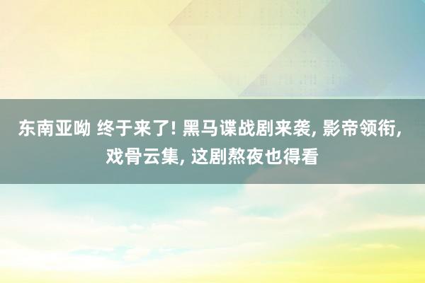 东南亚呦 终于来了! 黑马谍战剧来袭， 影帝领衔， 戏骨云集， 这剧熬夜也得看